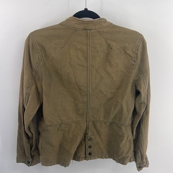 Free People distressed full zip mock neck field utility army jacket sz M - Picture 8 of 8